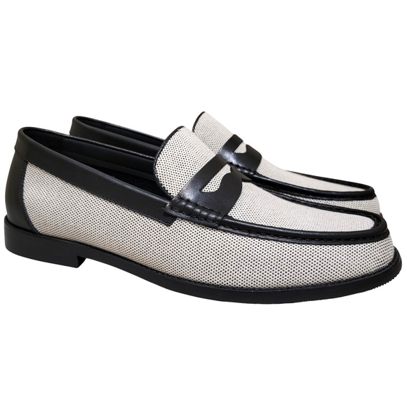 Steve Madden Men Cornelius Slip On Penny Loafers Size US 11.5M Black Beige main image 4